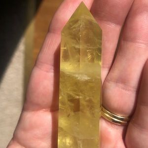 Yellow Crystal Point Decorative Accent